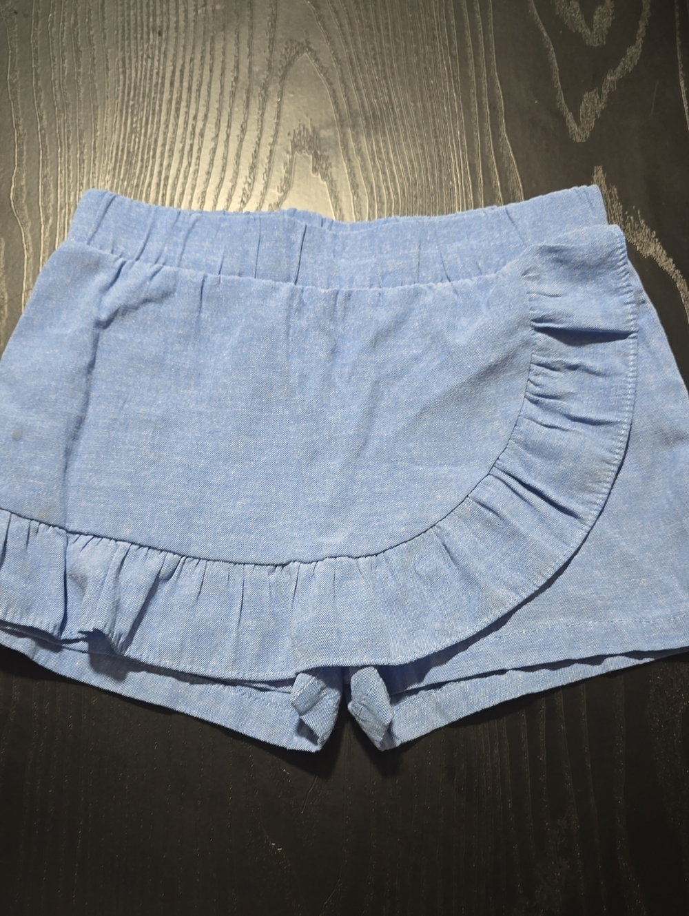 Girls Ruffle Hem Casual Shorts - Light Blue